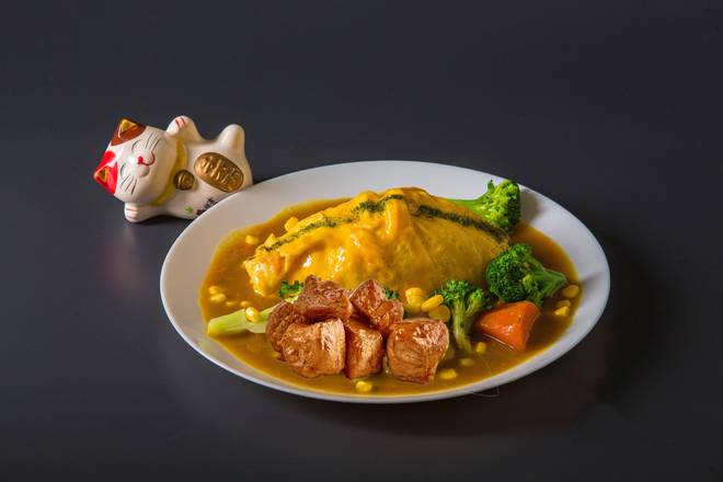 Beef Tornado Curry Omurice 牛肉粒旋风咖喱蛋包饭